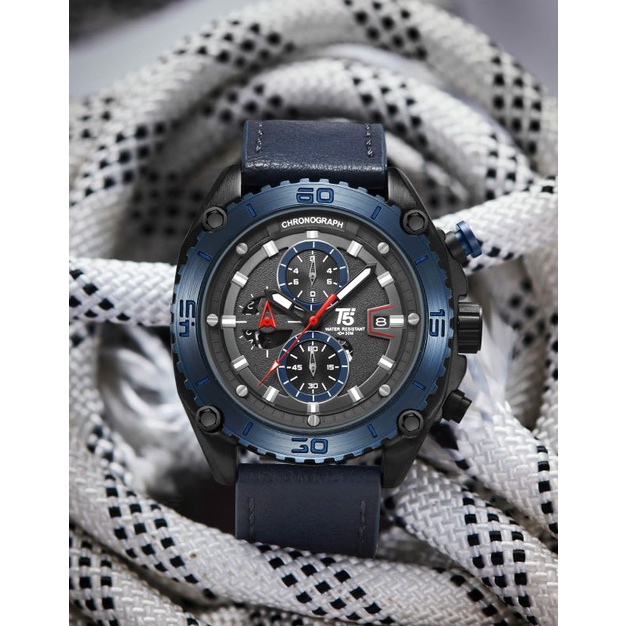 T5 H3879 JAM TANGAN PRIA T5 H 3879 ORIGINAL FREE BOX PAPPER BAG TAHAN AIR