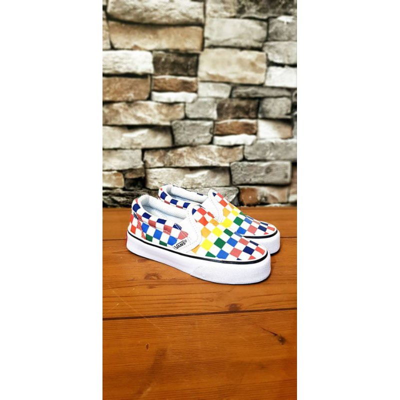 SEPATU ANAK VANS SLIP ON PREMIUM QUALITY VANS SLIP ON ANAK RAINBOW