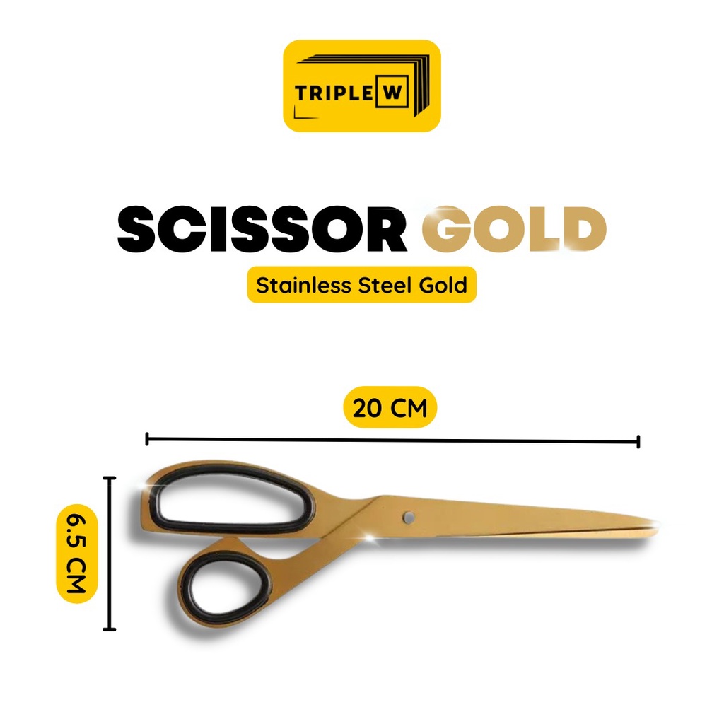 Triple W Gold scissors Stationary Decoration Gunting Emas Dekorasi