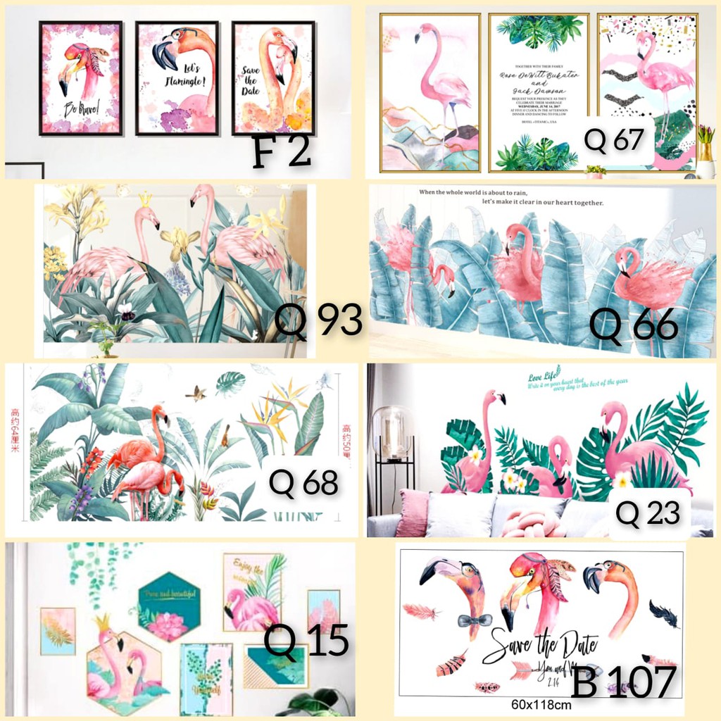 [GD] WALLSTICKER WALLSTIKER STIKER F1 FLAMINGO PINTU MANDI STICKER DINDING TEMBOK FLAMINGGO