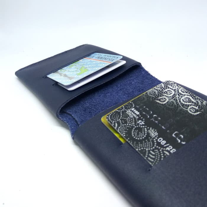 Dompet kulit asli design unik navi blue simple wallet - PHWL272