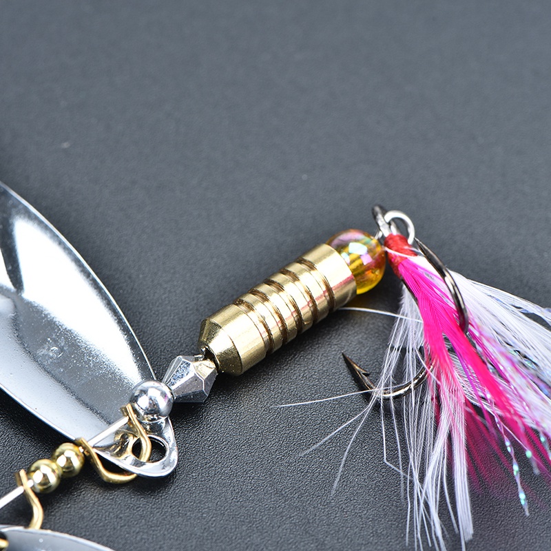 {LUCKID}7g fishing lure spoon bait ideal for bass trout perch pike rotating fishing