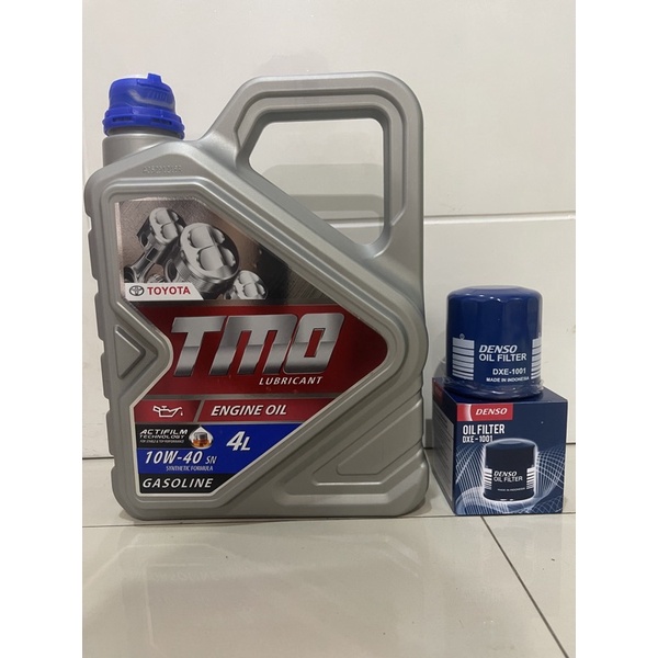 Paket TMO Bensin 4 liter 10W-40 dan filter oli Denso DXE-1001