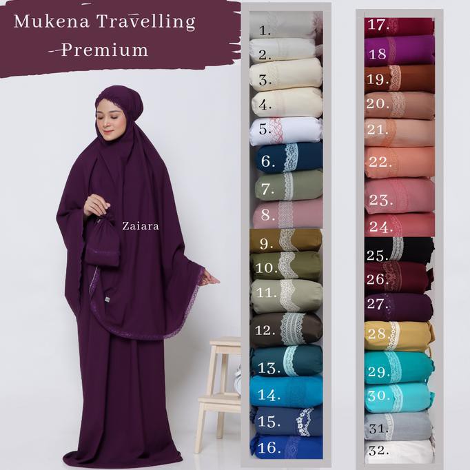 zaiara mukena travelling parasut premium terbaru KOMPLIT