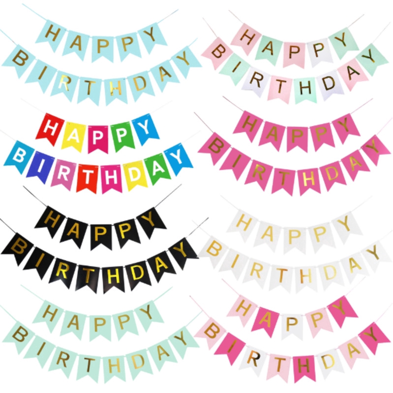  Banner  Tulisan Happy Birthday Ukuran  12cmx16cm untuk 