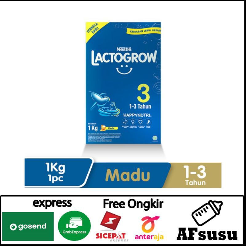 Susu Nestle Lactogrow Lactogen Tahap 3 Untuk 1-3 Tahun Kemasan Kotak besar Jumbo - 1KG 1000Gram