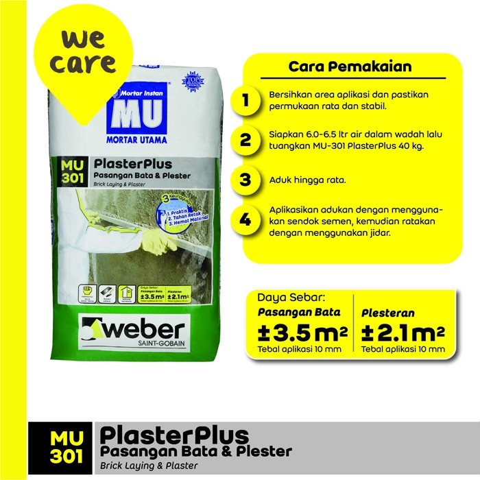 TERLARIS PROMO MORTAR UTAMA MU-301-PLASTER PLUS PASANGAN BATA /8TON