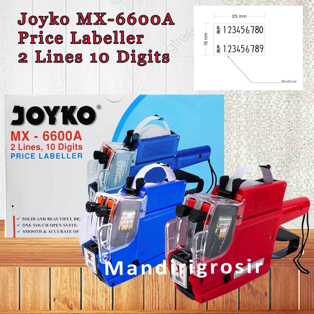 Price Labeller * Joyko * Alat Label MX-6600A * 2 Lines 10 Digits