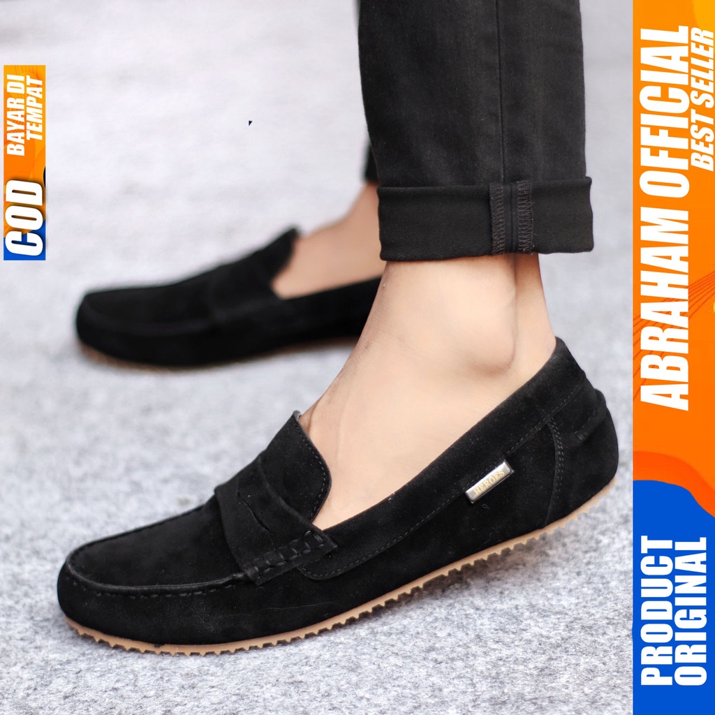 ABRAHAM Sepatu Slip On Slop Hitam Selop Casual Pria