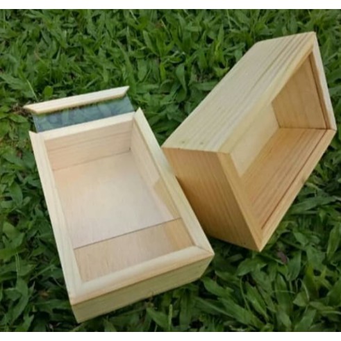 Wooden sliding  acrylic box 15x20cm kotak kayu sliding  