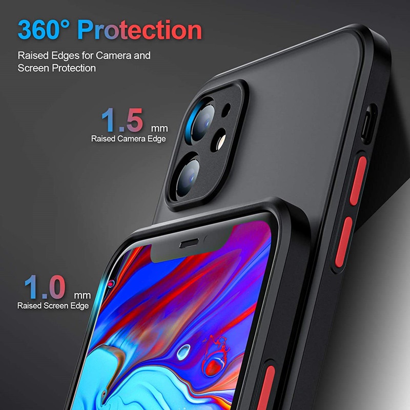 Hard Case PC Matte Bumper Silikon Shockproof Cover iPhone 14 13 12 11 Pro Max XR XS X 7 8 Plus SE