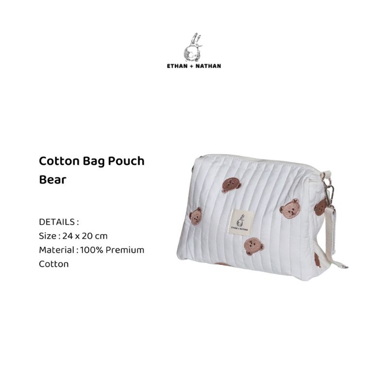 Ethan + Nathan Cotton Bag Pouch Korean Bear Tulip lemon