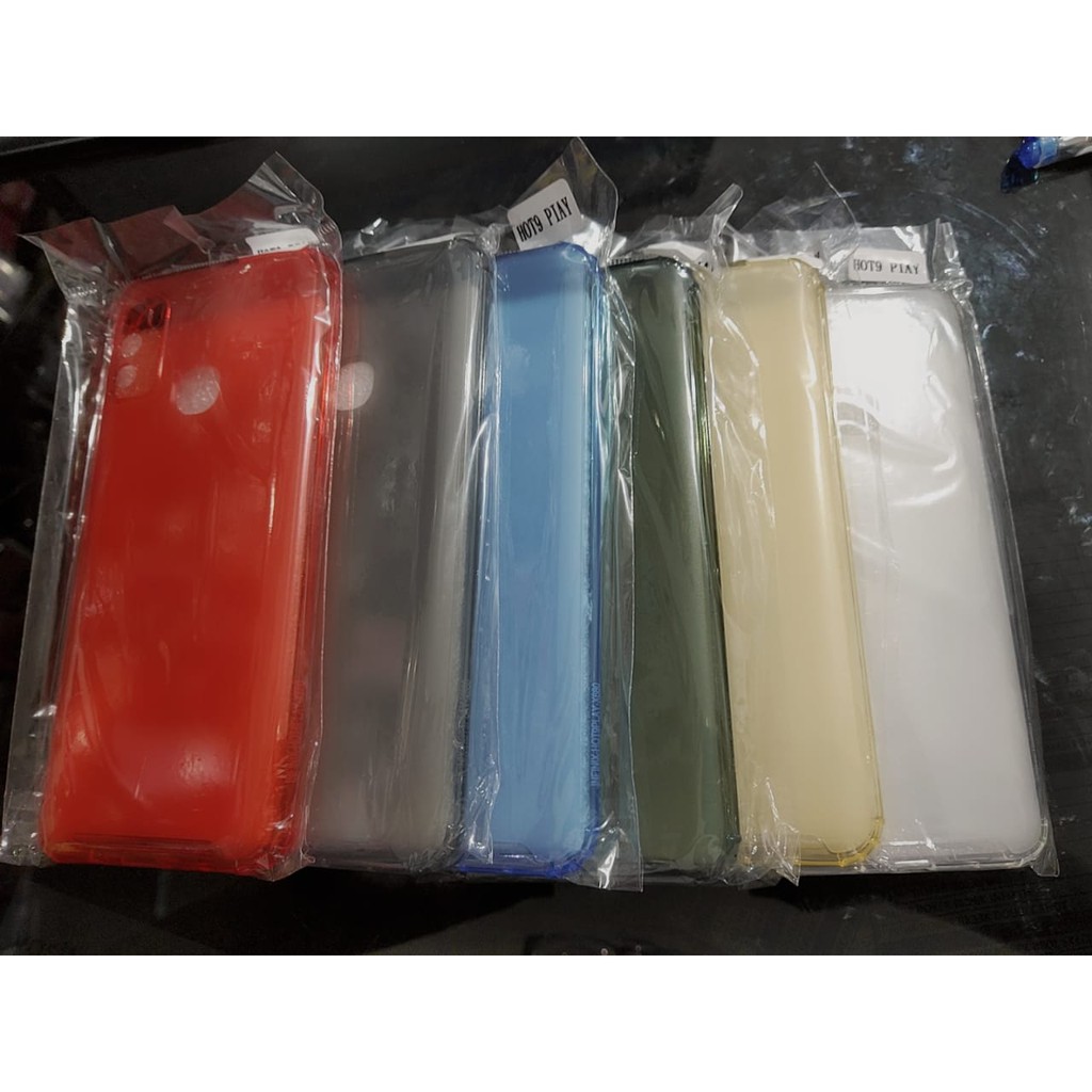 Soft Case Infinix Hot 9 Play 6.82 Inchi TPU Button Color Transparan Pelindung Kamera