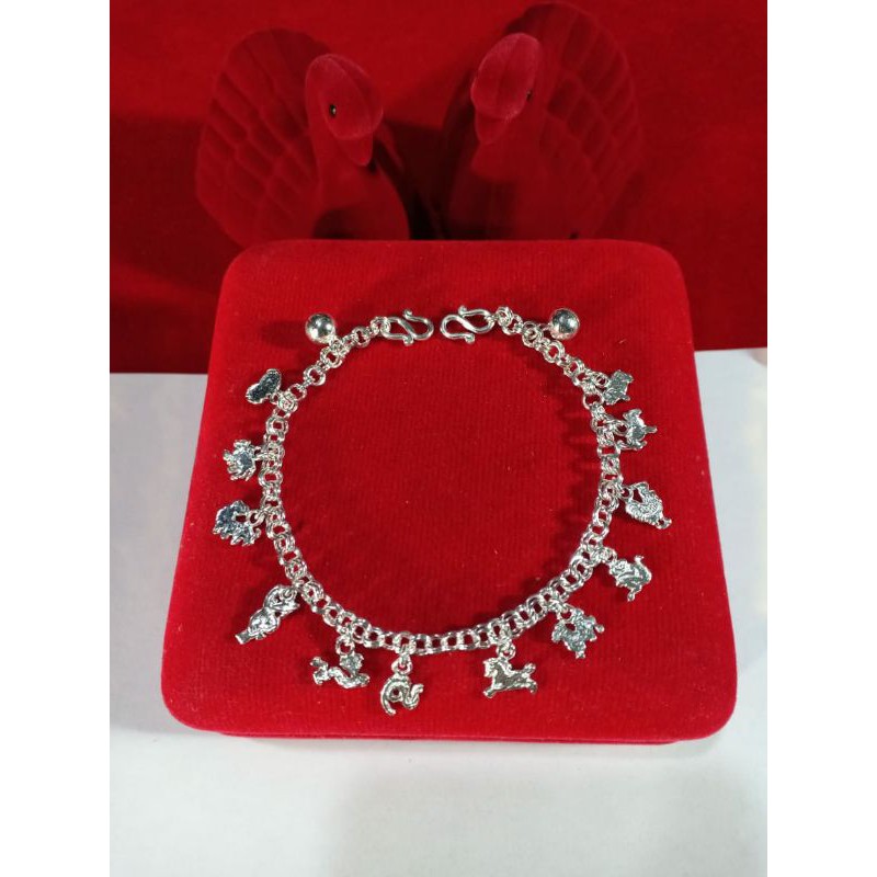 Gelang kaki 12 shio perak