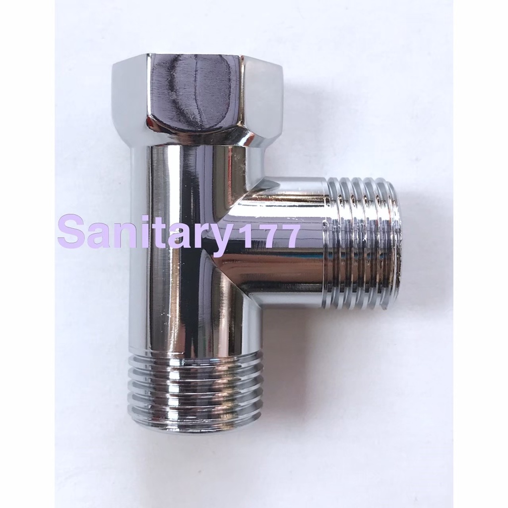 Nepel T kuningan chrome 302- nepel tee  kran air T sambungan shower kloset fitting 1/2 inch naple kloset closet /X8