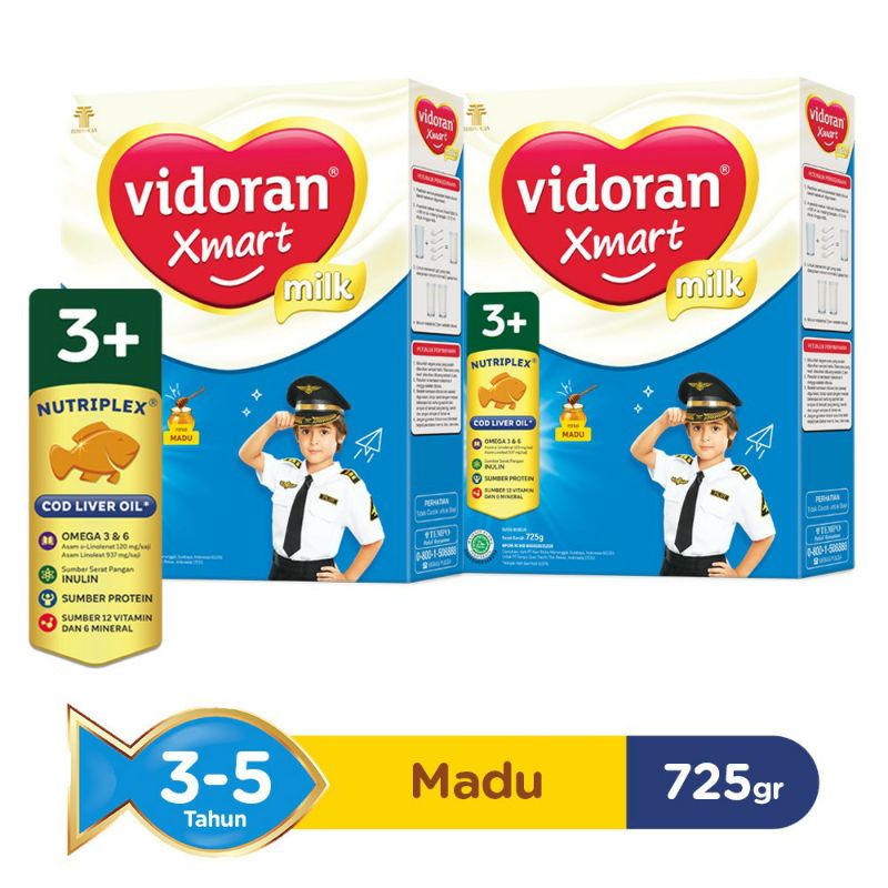 Vidoran Xmart 3+ Susu Pertumbuhan 2x725gr (1450gr)