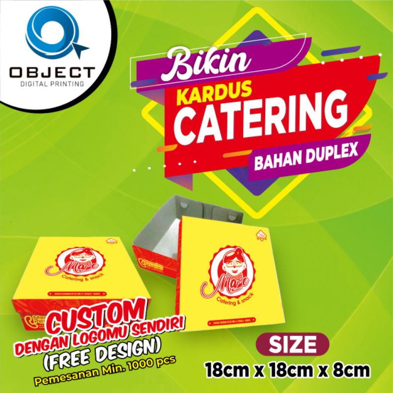 CETAK CUSTOM KARDUS /  BOX / PACKAGING NASI /  CATERING 18x18x8