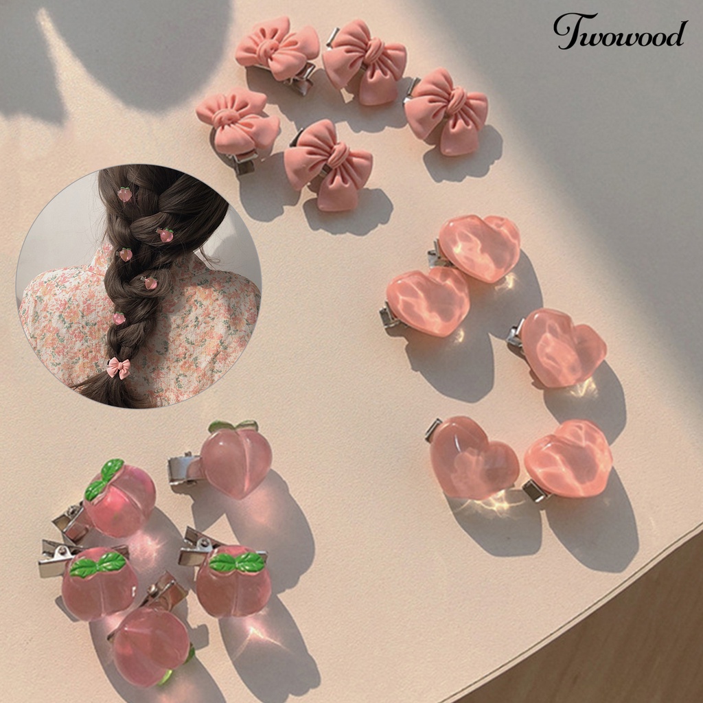 1 / 5 Pcs Jepit Rambut Bentuk Bunga Bahan Metal Anti Slip