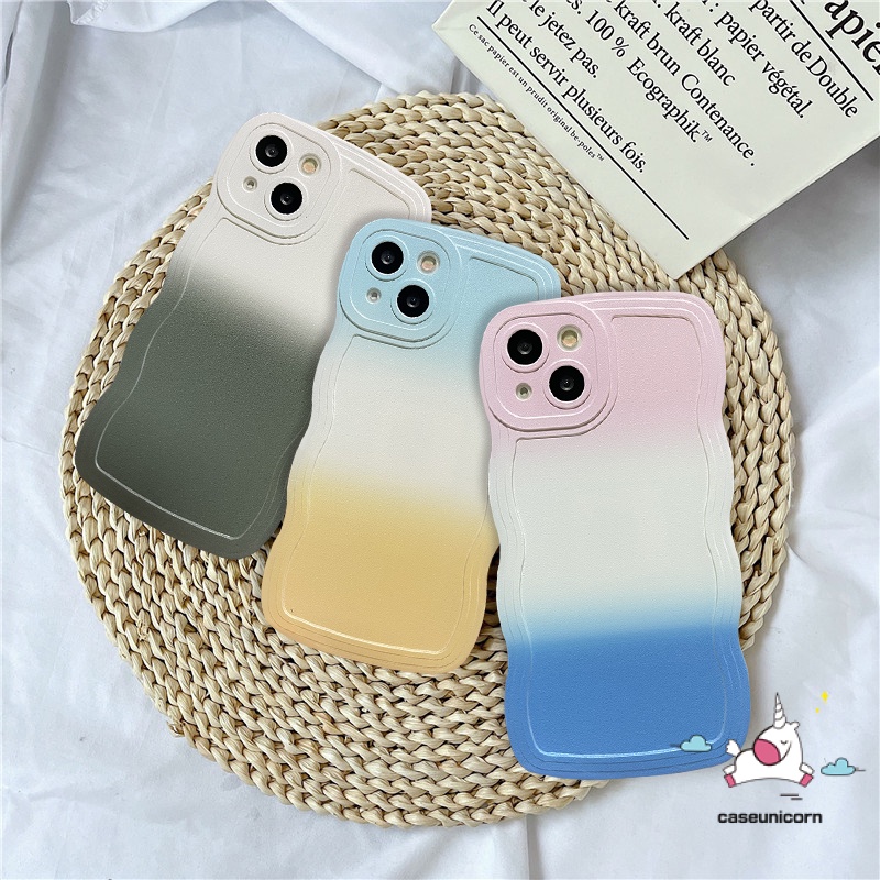 Casing VIVO Y15s Y02 Y22 Y02s Y16 Y35 Y21 Y12 Y20 V25E V25 V20 V21 V23E Y12i Y21s Y15A Y1s Y15 Y91 Y30 Y12s Y11 Y11s Y50 T1 Y17 Y33s Y91C Y20s Gradasi Warna Warni Soft Wavy Edge Case