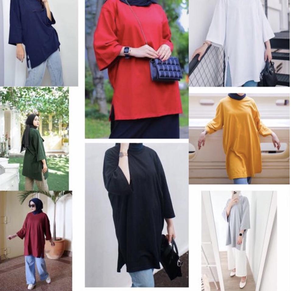 OVERSIZE HIJAB POLOS / KAOS POLOS OVERSIZE / OVERSIZE WANITA BASIC