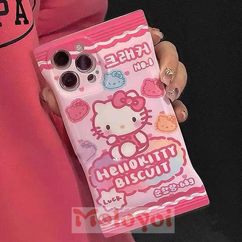 Soft Case Pelindung Kamera Motif Kartun Hello Kitty Biskuit Untuk iPhone 11 12 14 13 Pro Max XR 8 7 6 6s 14 Plus 11Pro Max X XS Max SE 2020