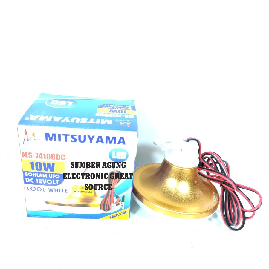 Mitsuyama Lampu Aki Ufo MS7410BDC 10W DC 12V 12 Volt Cahaya Putih Kabe