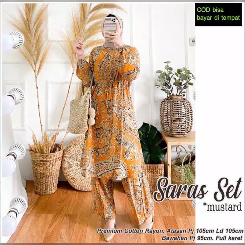 (BISA COD)SET SARAS STANDAR/JUMBO RAYON VISCOSE