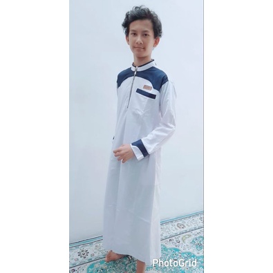 Jubah Gamis Remaja Pesantren Laki Laki  Usia 10-15 Tahun Katun Toyobo PUTIH dan warna lain/ jubah remaja tangan panjang toyobo fodu