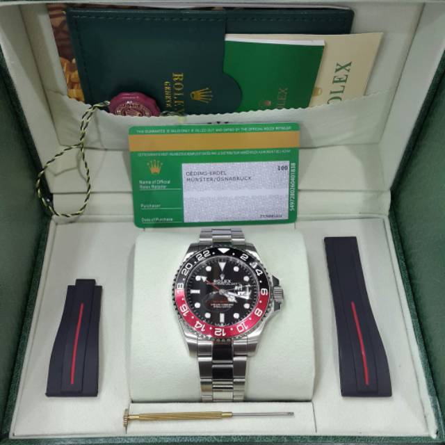 ROLEX GMT MASTER II FULL SET BOX ORIGINAL RUBBER STRAP OBENG