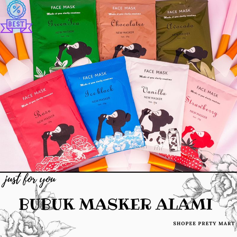 25gr FACE MASK BUBUK ALAMI / MASKER BUBUK ORIGINAL (BISA LANGSUNG DILEPAS