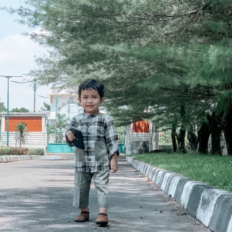 DIRAMI - TARTAN SET | KIFAWEAR | SETELAN ANAK LAKI-LAKI 1-4 TAHUN
