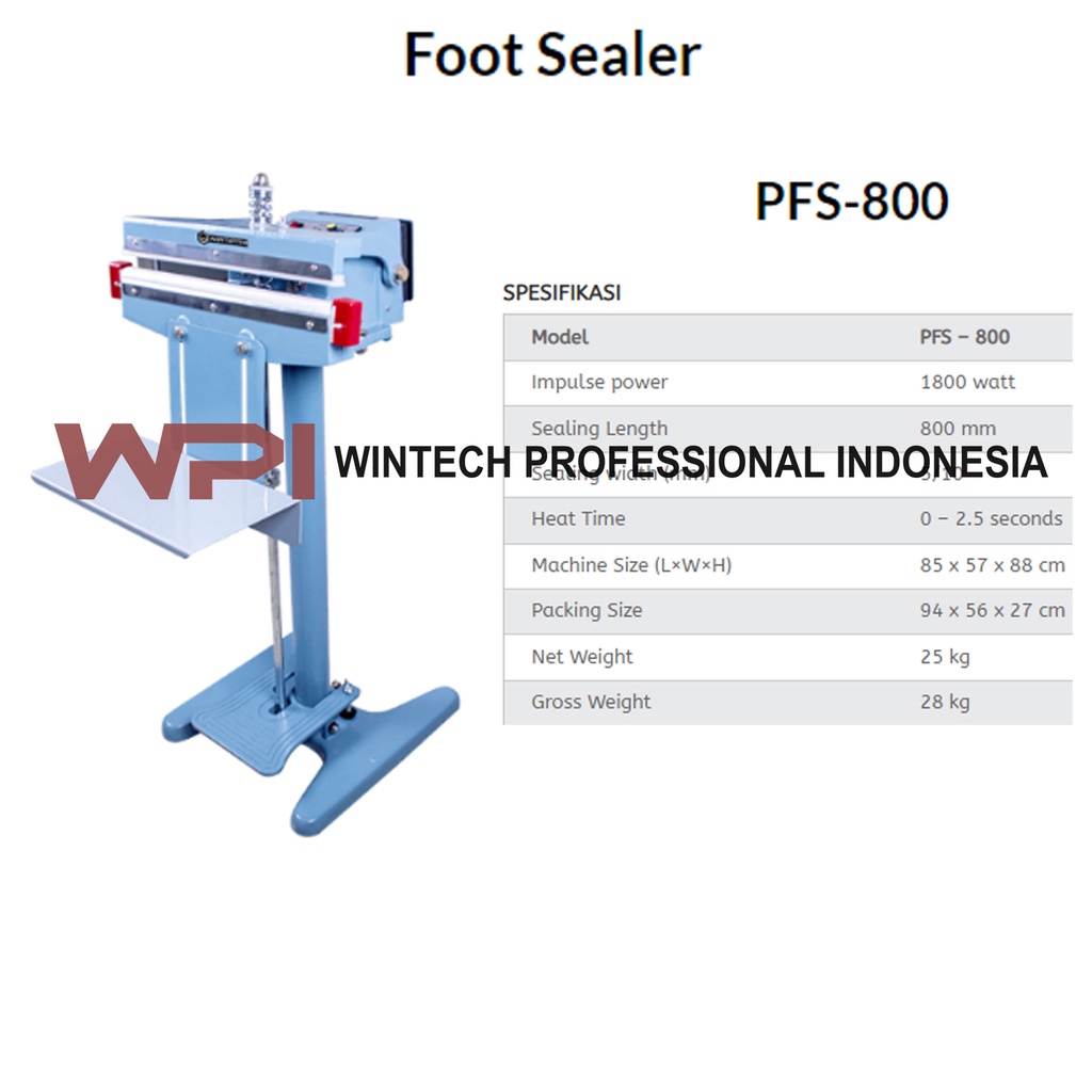 WIRATECH PFS-800 FOOT SEALER / MESIN PENYEGEL PLASTIK