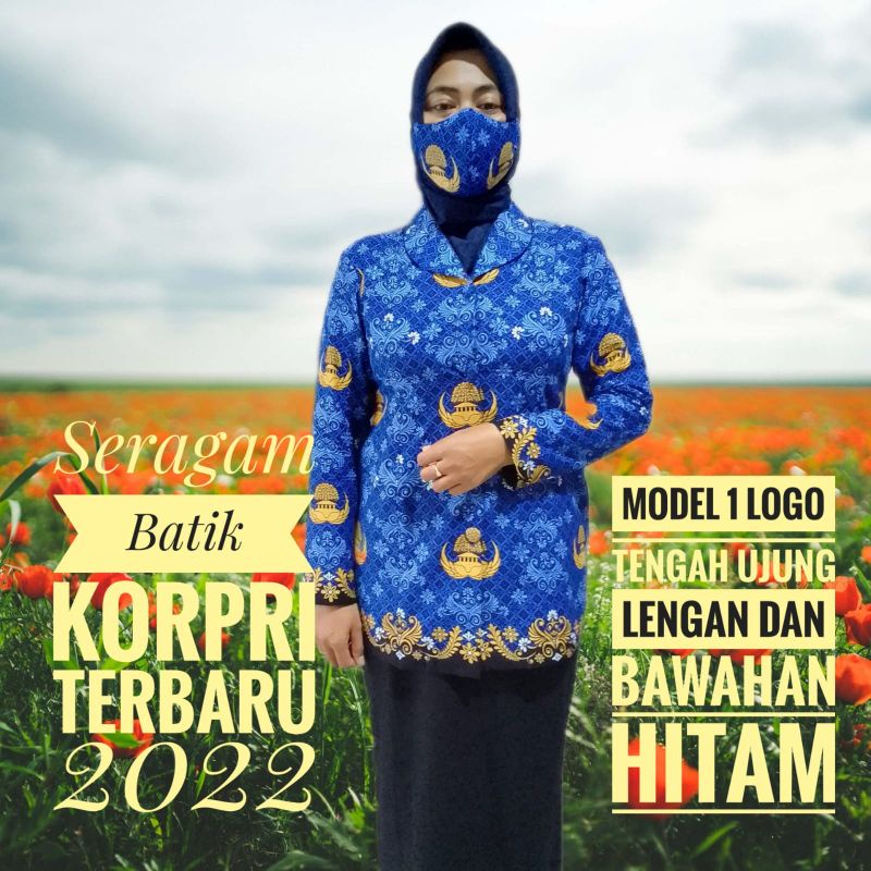 Baju Batik KORPRI Terbaru Katun Sekar Begawan Wanita dan Pria Model 1