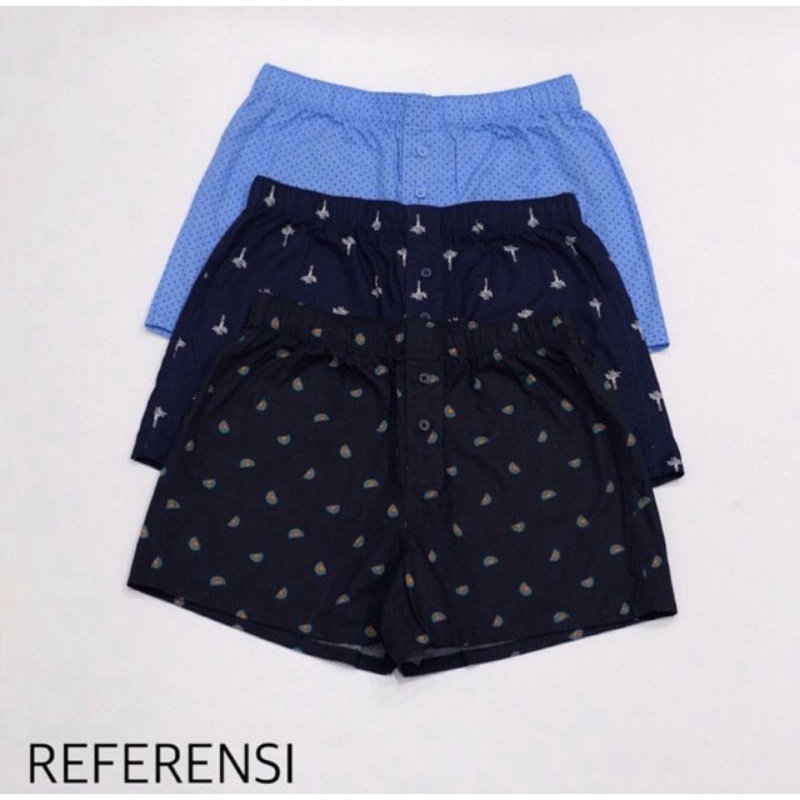 H&amp;M Woven Boxer Short Original H&amp;M Celana Pendek Dalam Isi 3 Pcs Mix Original Branded