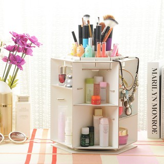 Rak Kosmetik Rotate Putar Kotak Storage cosmetic rack kayu Rak Kosmetik Rotate Putar Kotak Storage cosmetic rack kayu