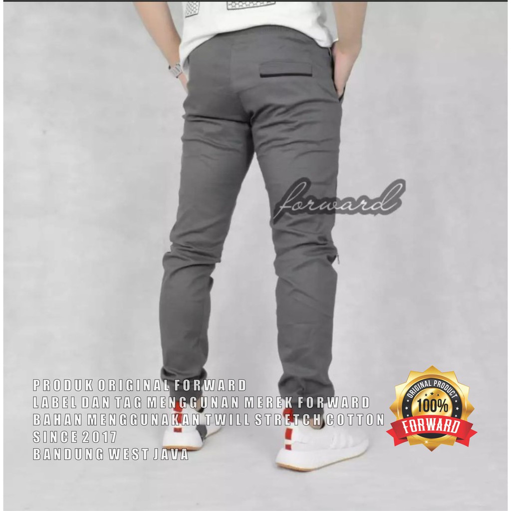 Celana Joger Jogger Ziper Pria Premium Forward