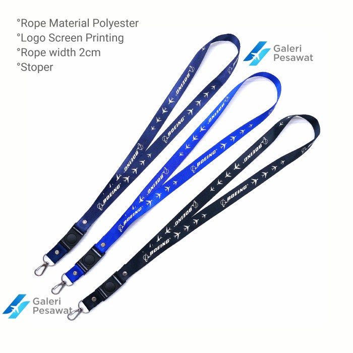 

Hemat Lanyard / Gantungan Tali Id Card Boeing Plane (L:2Cm) Berkualitas