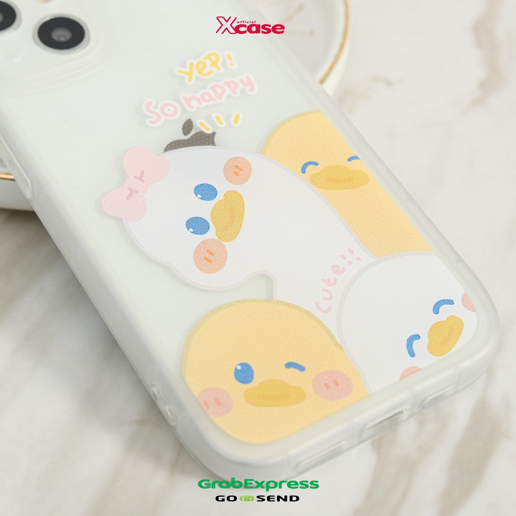 Cute Cartoon Duck Full Lenscover Case For iPhone 7 8 SE 7+ 8+ X XR XS 11 12 13 Mini Pro Max