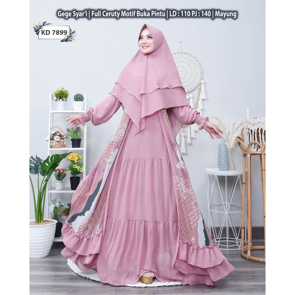 Ceruti HomeDress set + Khimar / Gamis Wanita / Gamis Muslim /Syar'I