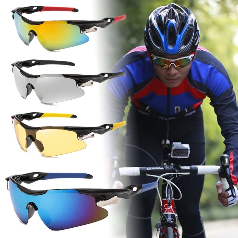 Sport Unisex Fashion Warna-Warni Nyaman Perlindungan UV Santai Luar Ruangan Kacamata Bersepeda Anti-Kabut Kacamata Sepeda Gunung Tahan Angin Night Vision Polarized Kacamata Matahari Untuk Mengemudi