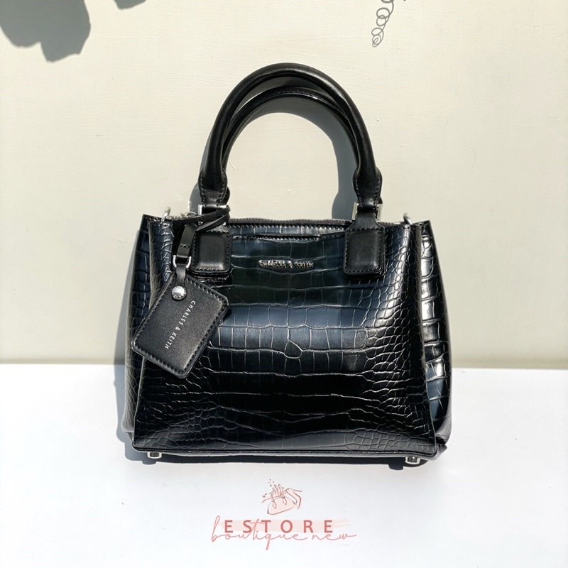 Tas Wanita Croco Structured Top Handle