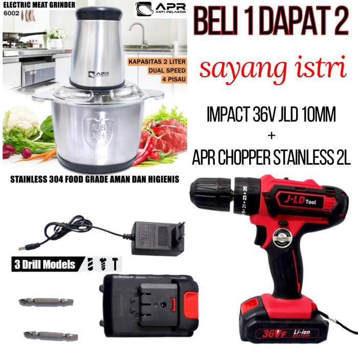 uchiha 25v mesin bor baterai cordless drill charger tembok besi kayu
