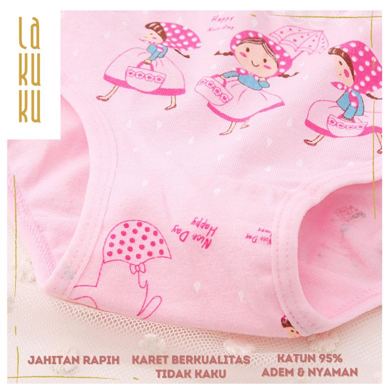 Lakuku - Celana Dalam Anak Perempuan Underwear Katun Brief Red Hood, Bear n Panda