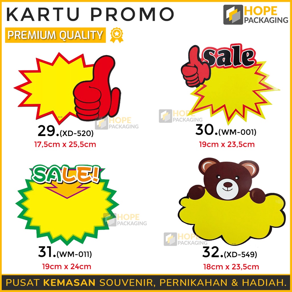 [Per 100 PCS Kartu ] Kertas Penjepit Harga Tulisan Sale SALE /  Kertas Harga Promo / Kartu Promosi