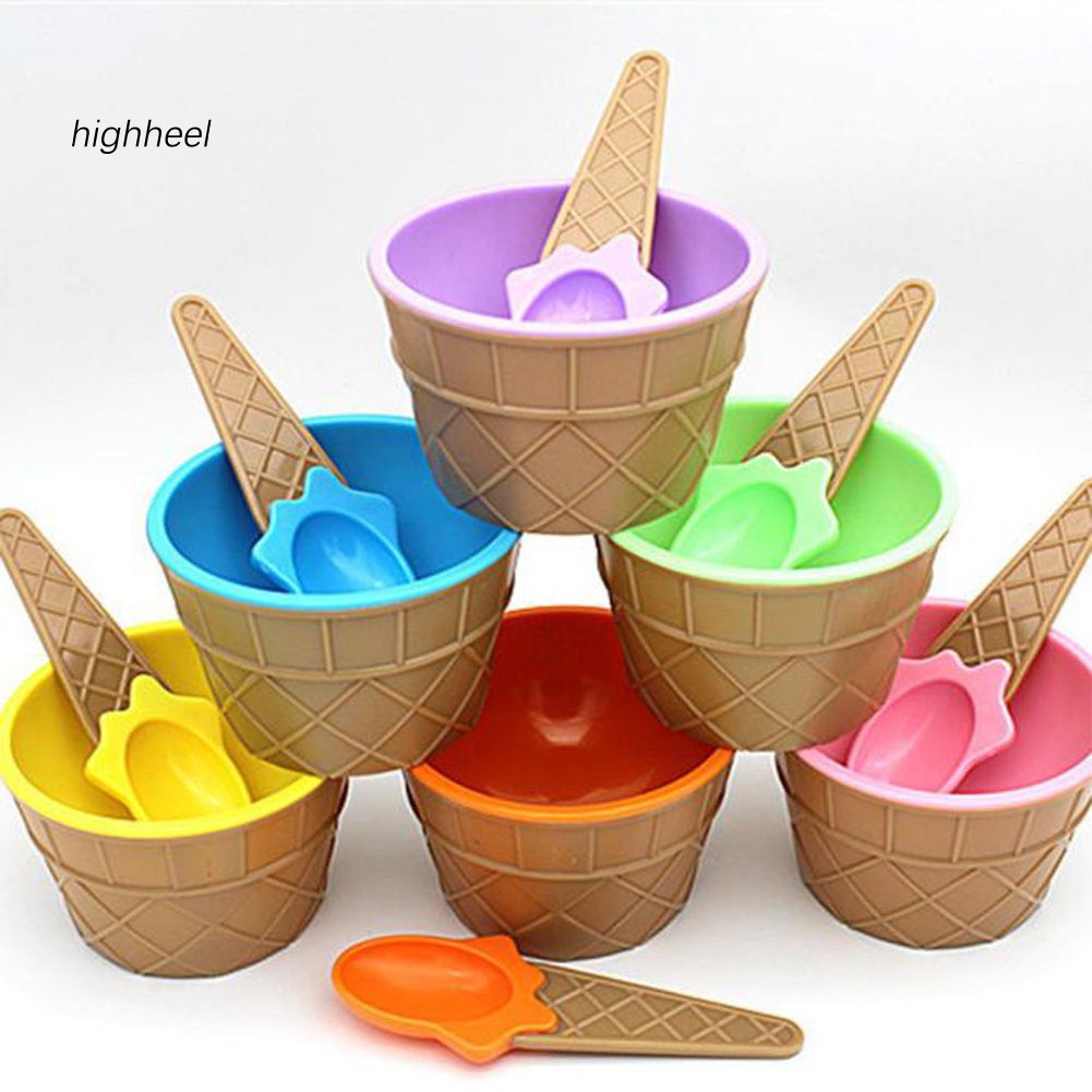 Set Peralatan Makan Sendok Dan Mangkuk Es Krim Bentuk Kartun Bahan Plastik Untuk Anak Shopee Indonesia