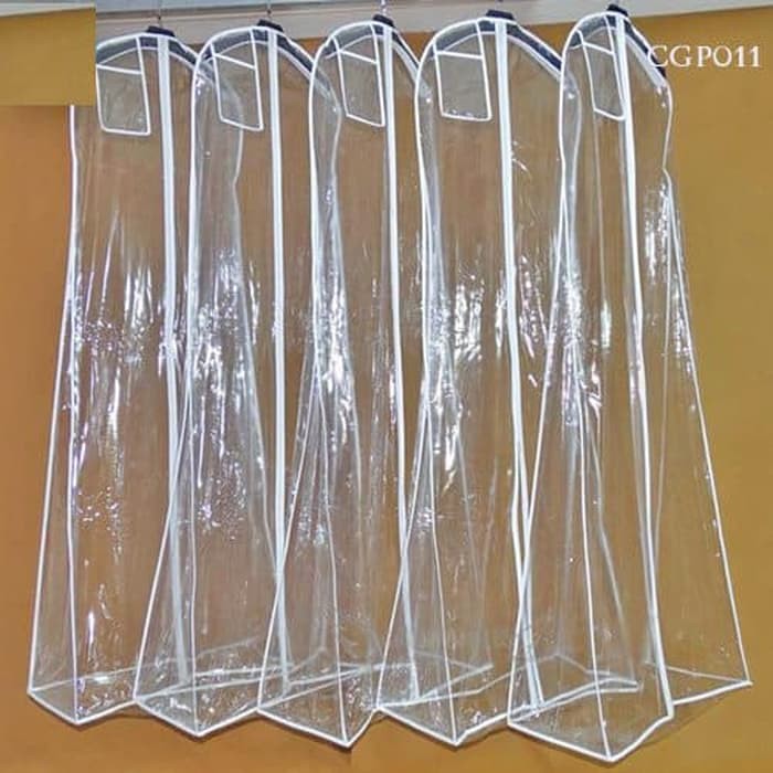 Cover tempat menyimpan baju dress pengantin wedding panjang 2 meter transparan CGP11