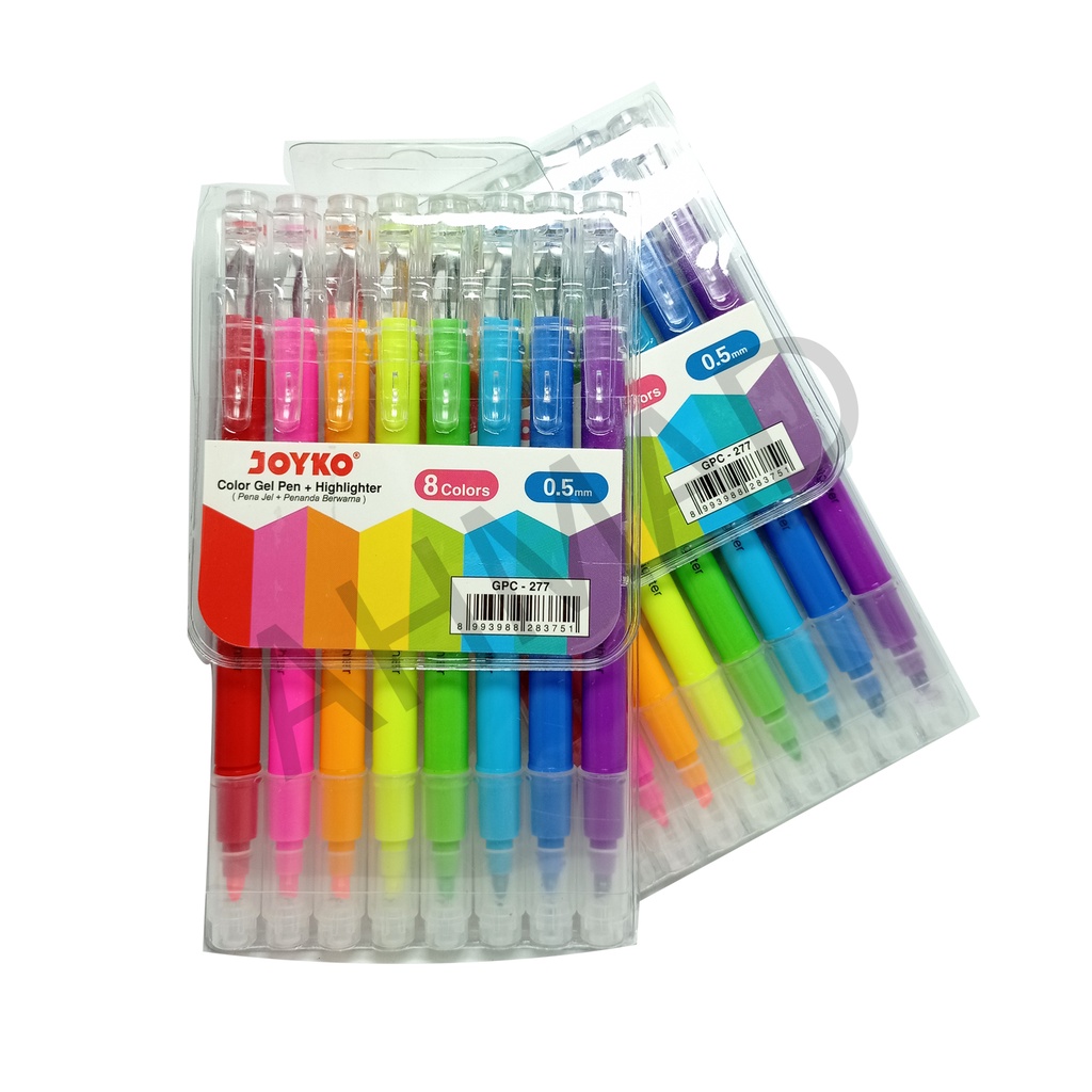 

JOYKO GPC 277 Pena Gel + Highlighter Penanda 8 Warna - SET