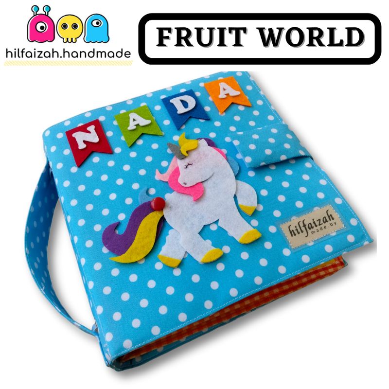FRUIT WORLD - Buku Kain Flanel - Busy Book - Mainan Edukasi Anak - Quiet Book