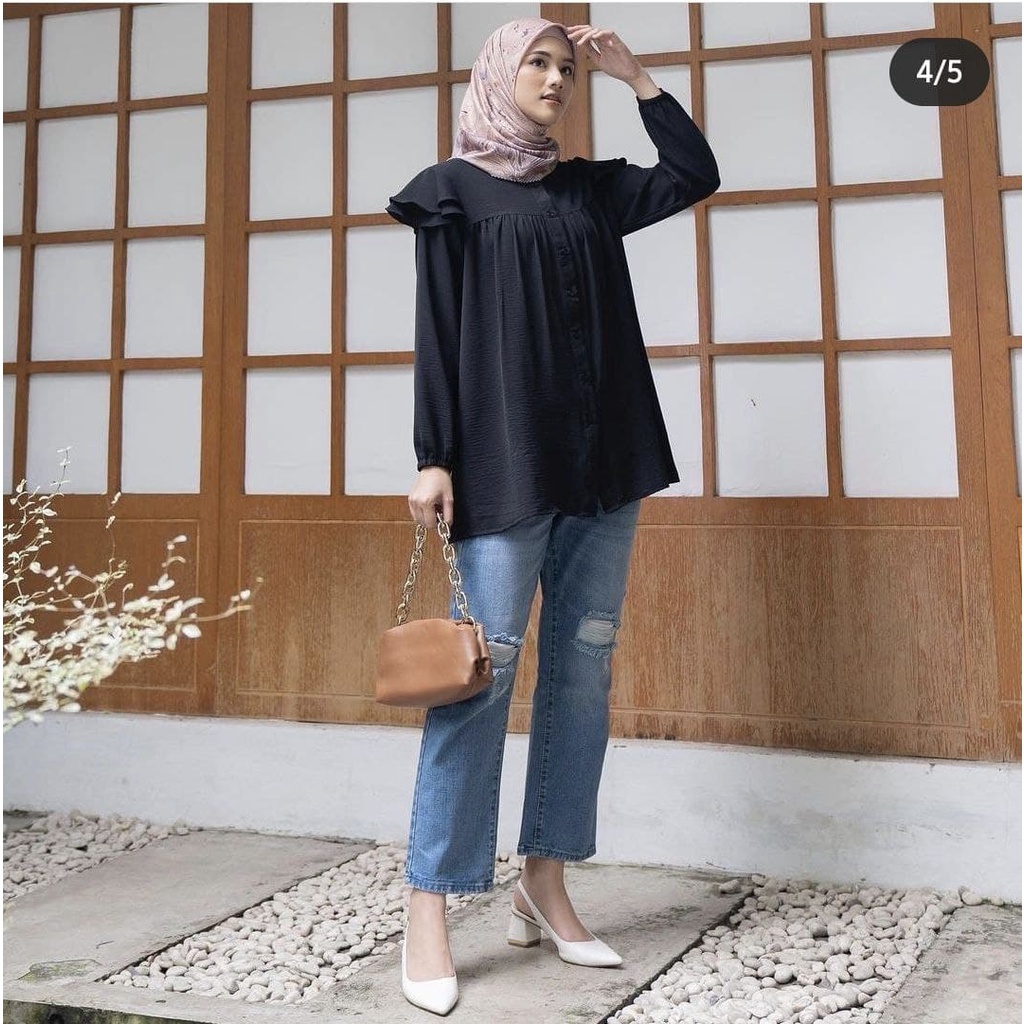 JOVANKA TOP Bluse wanita lengan panjang masakini / favorite women's clothes / Atasan wanita masakini / pakaian wanita masakini / bluse wanita lengan panjang kekinian / pakaian wanita model bluse lengan panjang / bluse wanita lengan panjang tiga warna pili