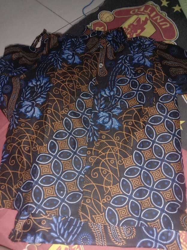 Batik Couple Keluarga Sania Ruffle Ori Ndoro Jowi Dnt Seno Biru